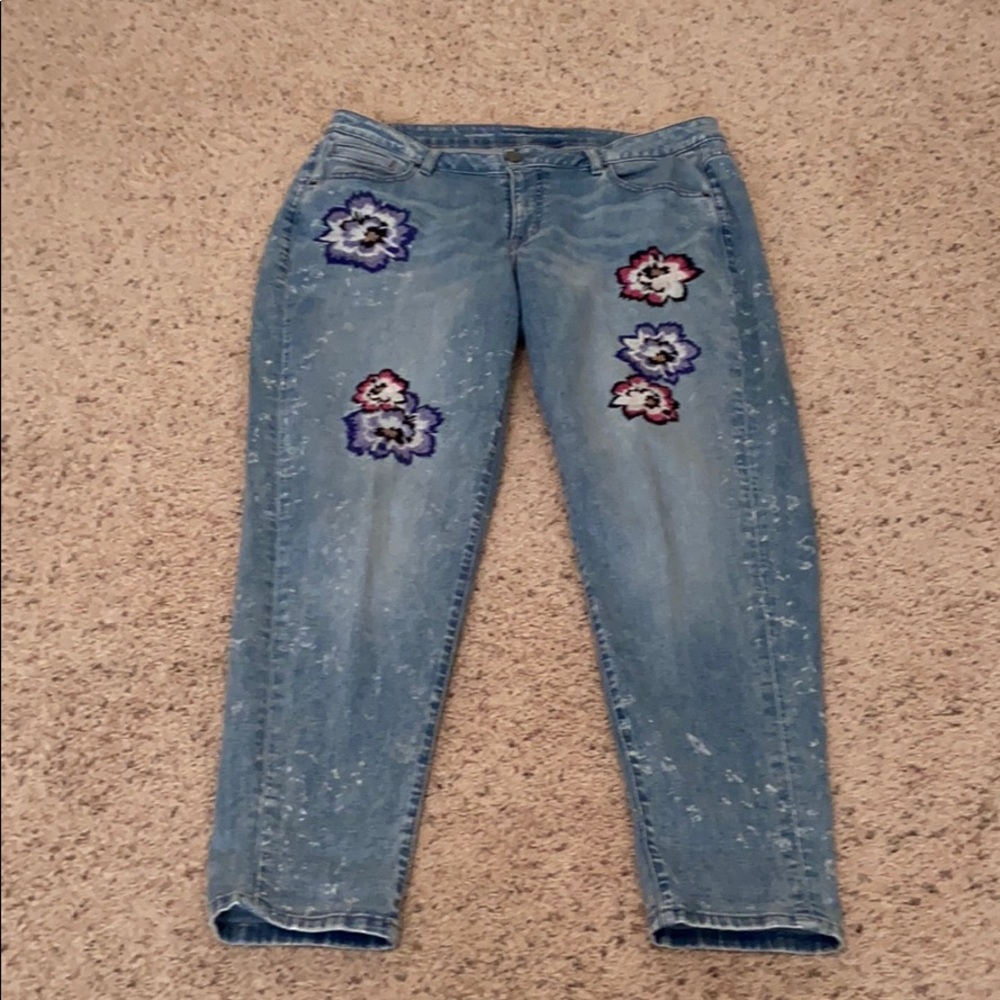 Lane Bryant Acid Wash Embellished Jeans